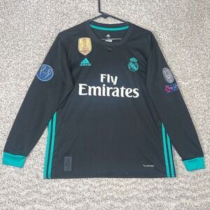Real Madrid Soccer Adidas Jersey Ronaldo Mens Medium Black Long Sleeve